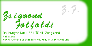 zsigmond folfoldi business card