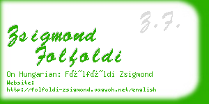 zsigmond folfoldi business card